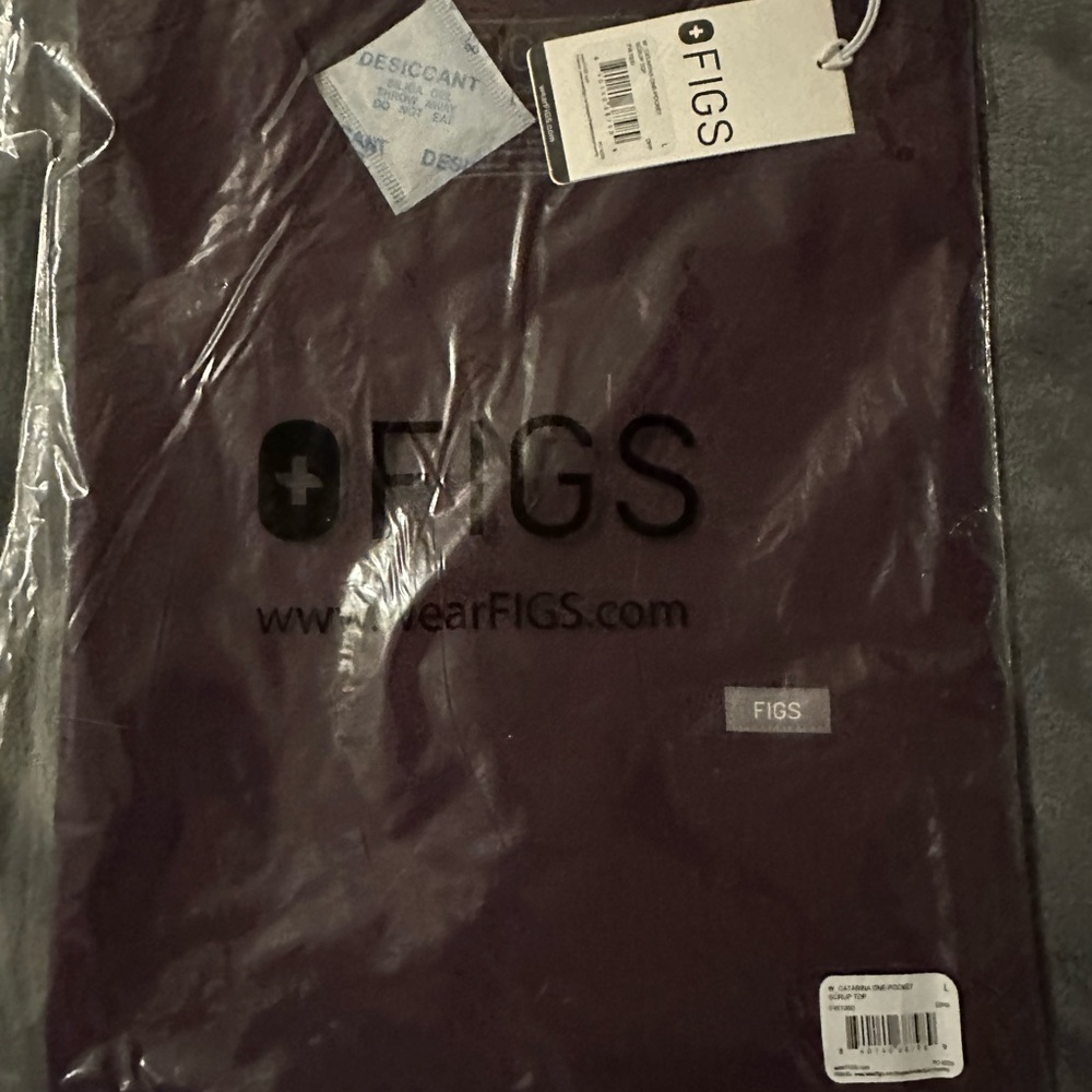 Figs Catarina Scrub Top, Large, Deep Purple